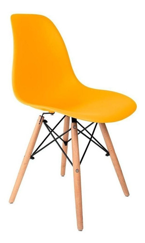 Cadeira de jantar Empório Tiffany Eames DSW Madera, estrutura de cor  amarelo, 1 unidade