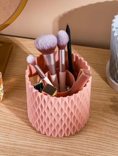 Contenedor De Brochas Para Maquillaje Rosa