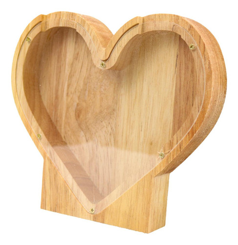Hucha De Madera Con Forma De Corazón, Caja De Billetes