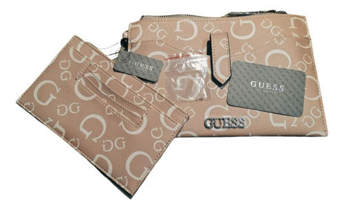 Set Cartera De Mano Y Tarjetero Guess Caspian SLG - Rosa Pal