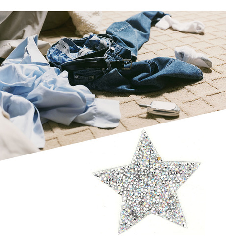 10pcs Rhinestone Estrella Apliques Plancha Ropa Parche Para