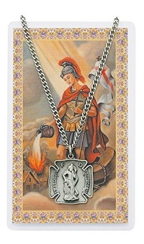 Medalla De Estaño En Forma De Escudo De San Florian Collar C