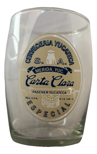 Lote De 6 Vasos Pequeños Cerveza Yucateca Carta Clara Transparente (Usado)