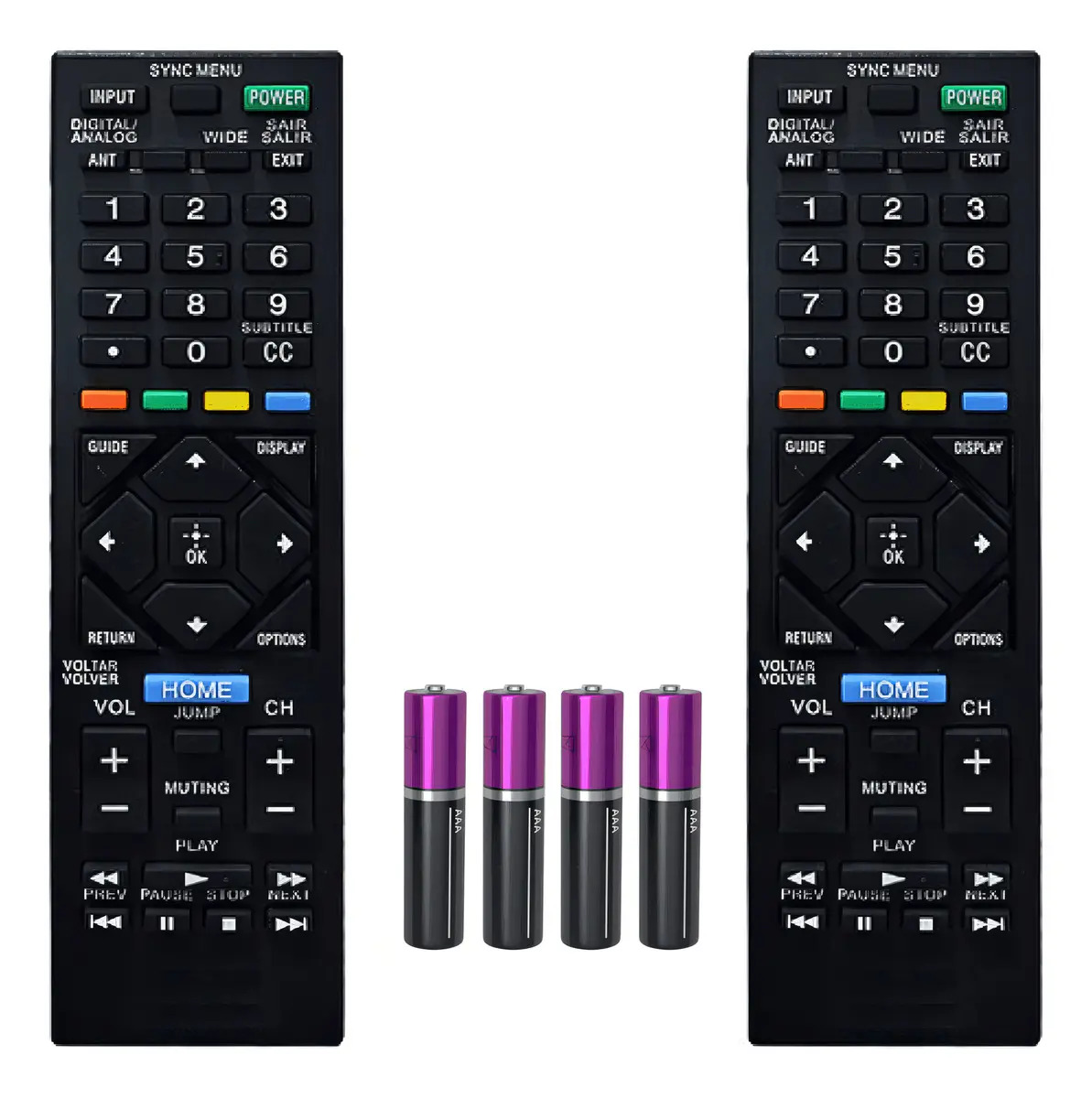 Kit 2 Controles Remotos Compatíveis TV Sony Bravia RM-YD093