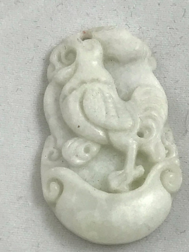 Pingente Signo Horóscopo Chinês Esculpido Jade Galo 