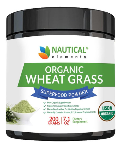 Wheatgrass Powder Polvo Pasto De Trigo Organico 200 Gr