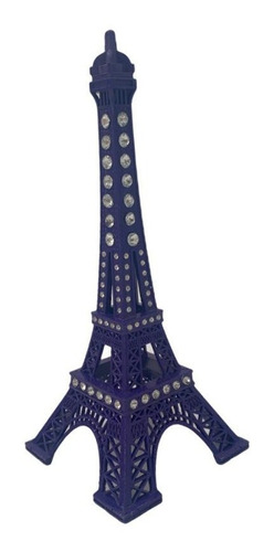 Miniatura Torre Eiffel Paris Metal Colorida Strass 18cm Unid