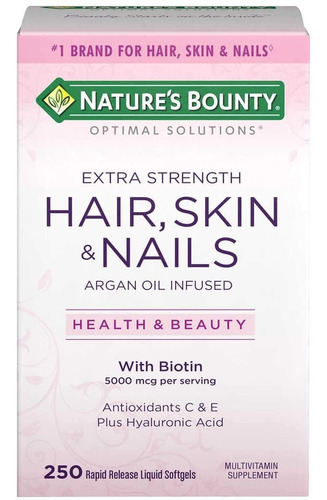 Biotin Hair Skin Nails Cabello Piel Uñas 250 Soft Envigratis