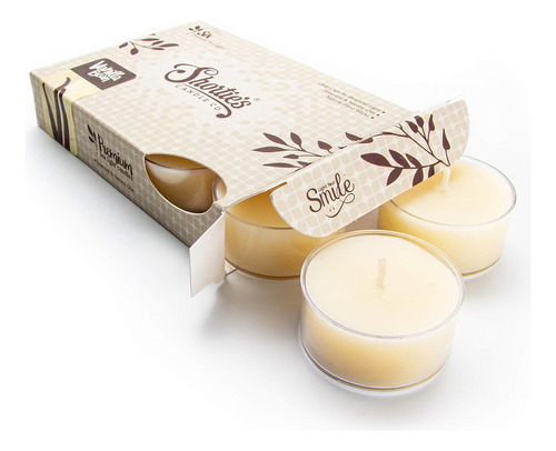 Velas De Té De Vainilla De Alta Calidad, 6 Velas De Té Beige