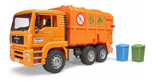 Bruder 2760 - Caminhão De Lixo Man Tga (laranja