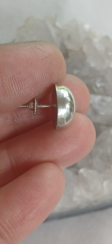 Aros De Plata Pasantes Semiesferas (Usado)