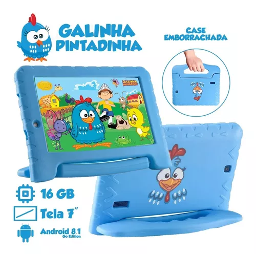 Tablet Infantil Galinha Pintadinha Multilaser NB373 Capa Azul 32GB Para  Criança  Netflix - Tablet Infantil - Magazine Luiza