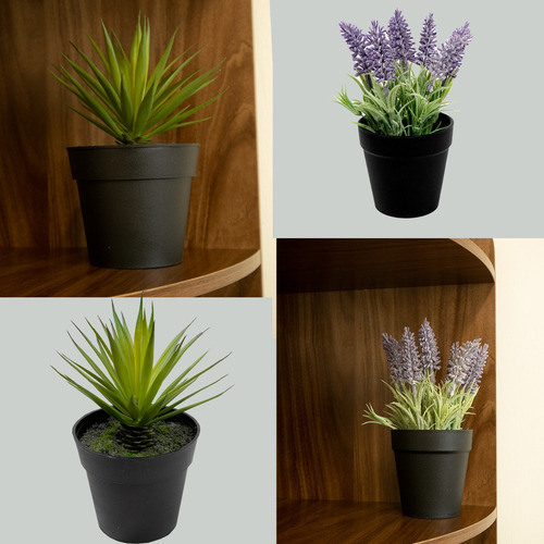 Kit 2 Macetas Jordana Y Lavanda Para Decoración Artificiales