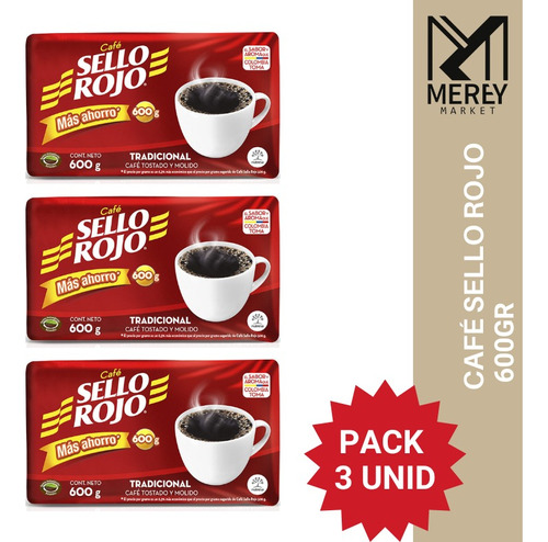 Café Sello Rojo 600gr (packx3). Mereymarket