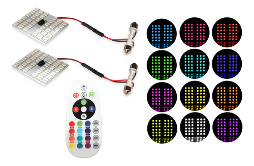 Foco De Led Auto Fd 5050 36 Rgb Con Control Ds