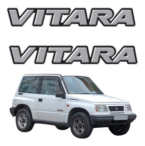 Par Adesivo Resinado Para Suzuki Vitara 17928 Cor Prata