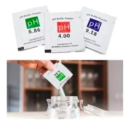 Solucion Calibrar Phmetro Combo 3 Sobres Ph 4,00 6,86 9,18