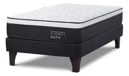 Cama Europea Path Black 1.5 Plazas 105 X 190 Cm Rosen