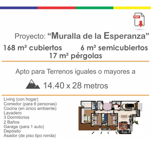 Plano De Casa Moderna Medidas Diseño Color 168m2