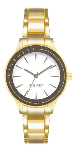 Reloj Nine West Brazalete De Acero - Acento En Bisel