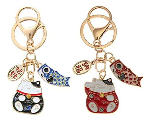 Llavero Maneki Neko Lucky Cat Compatible Con La Suerte.