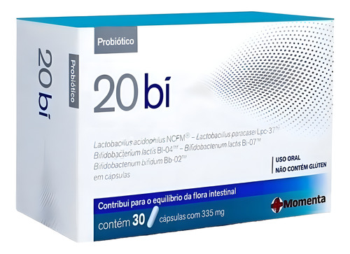 20 Bi Suplemento Probiótico Com 30 Cápsulas Flora Intestinal