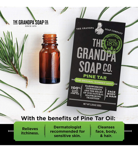 Soap The Grandpa Soap Company Pine Tar 3 En 1, 90 Ml, Paquet