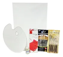 Comprar Kit De Lienzo, Shampoo, Pinceles, Espátula, Óleos Y Paleta.