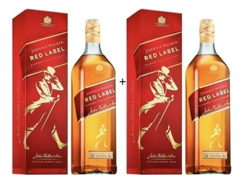 Whisky Red Label 1litro Johnnie Walker - 2 Un