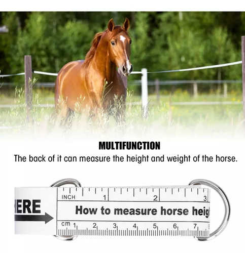 Shanrya Cinta métrica de altura de caballo, cinta métrica multifuncional  para medir el busto, cinta de peso de caballo para medición de peso, cinta
