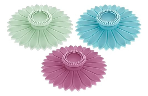 3 Fundas De Silicona Con Forma De Girasol Para Tazas Y Tapas