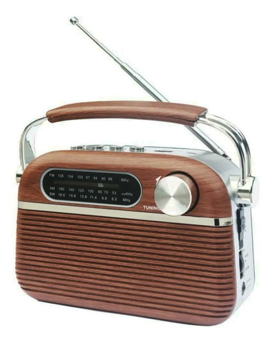 Radio Daewoo Retro Madera Di-rh221br Bluetooth Usb Vintage Color Marrón