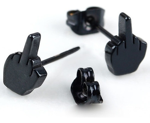 Pendientes De Tuerca Con Diseño De Dedo Medio Punk, 10 Pares