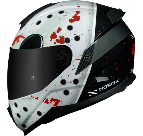 Capacete Norisk Razor Jason Mask Preto/branco Nf Promoção