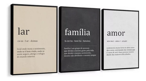 Quadros Decorativos Lar Família Amor Frase Significado 60x80