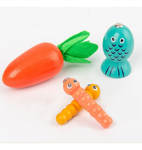 Juguetes Magnéticos De Madera Zanahorias Pesca Estilo 1