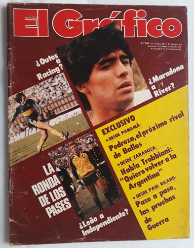 El Grafico 3198 - Maradona - Poster Uruguay Campeon 1981 Fs