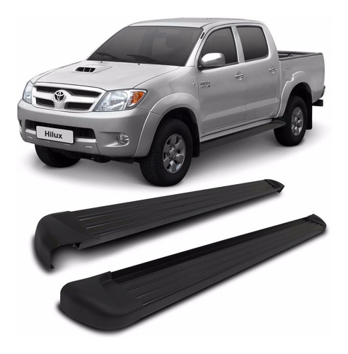 Estribo Lateral Hilux 2005 2006 2007 2008 Cabine Dupla Preto