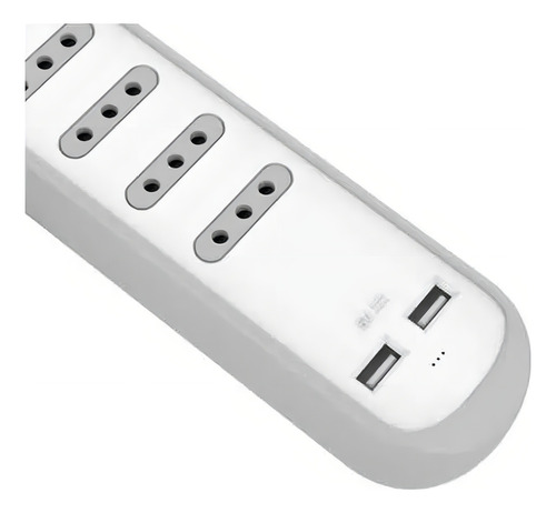 Alargador 4 Tomas Con 2 Puertos Usb 3m Blanco