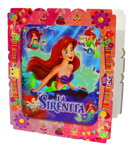 Piñata De Ariel Sirenita Cuadrada Infantil Fiesta Arlequín