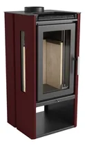 Comprar Estufa, Calefactor A Leña De Alto Rendimiento Con Triple Vidrio - Liv Elegance, Hasta 167m2 - Sistema De Doble Combustión, Ecológico Y Seguro - Diseño Vertical, Color Bordó