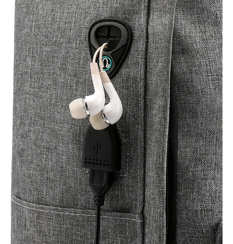 Set X3 Mochila Oxford Urbana Viaje Morral Y Neceser Mod29 Color Gris Diseño De La Tela Lisa