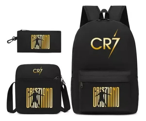 2024 New 3 Piezas Mochilas De Cristiano Ronaldo 7 Kit De Mochila Escolar