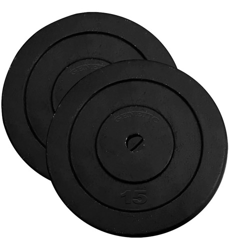 2 Discos De Fundicion Macizos 15 Kilos Casa Gimnasio Genetic