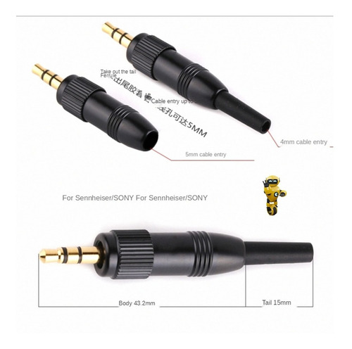 Imagem 4 de 8 de Conector Com Rosca Interna Para Mic Sennehiser E Sony Camera