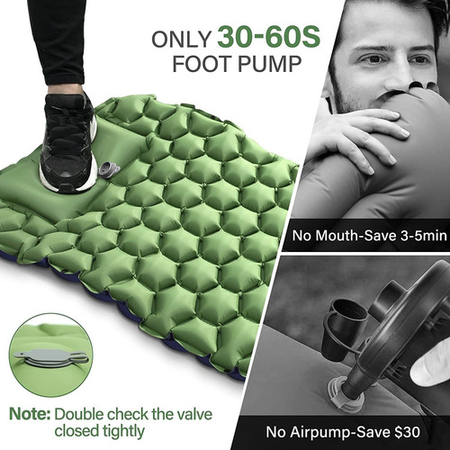 Colchoneta Inflable Para Acampar Con Bomba De Pie Incorporad