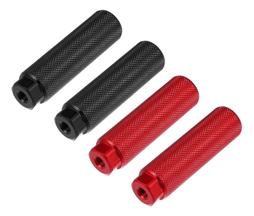 4 Posapies Trasero Para Bici Bmx Mtb 100x28mm Negro Rojo