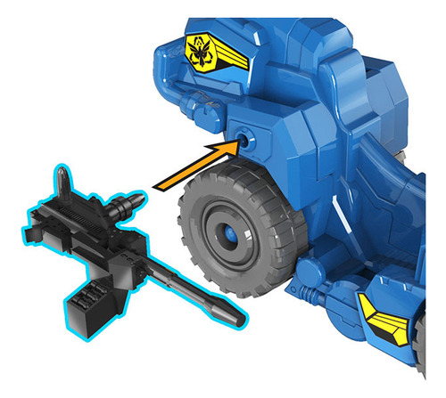 Vehiculo Transformers Patrol Bot Con Soldado Y Accesorios Azul