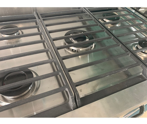 Cocina industrial Morelli Vintage Touch 900 a gas/eléctrica 5 hornallas negra 220V puerta con visor 80L