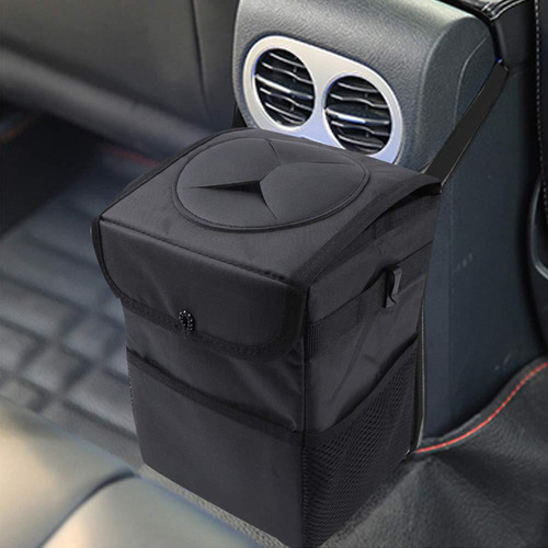 Cubo De Basura Para Coche Con Tapa, Accesorio Interior Para